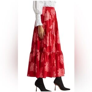 Mille Resort & Travel Paola Skirt. Crimson Floral. S. NWT.
